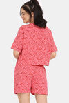 Rosaline Slangsync Knit Cotton Shorts Set -Hot Pink — thumbnail 3